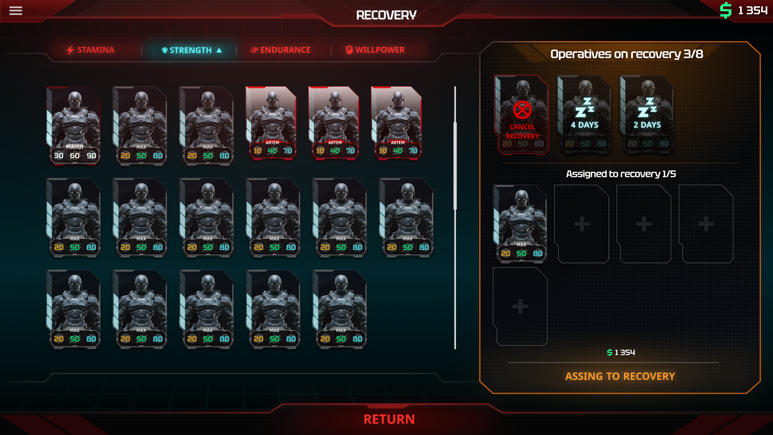 Tactical mission UI - screen 2